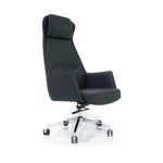 Load image into Gallery viewer, Adjustable Black Faux Leather Office Chair with Chrome 360° Swivel Base - Ergonomic Design for Comfort-GCC Home Center