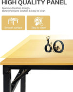 Load image into Gallery viewer, Adjustable Folding Desk No Install, Portable and Compact Computer Walnut Table Office Table for Home, Office, Study, Dining, Camping, Picnic, and BBQ (Yellow, 80 * 40 * 75cm)-GCC Home Center