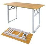 Load image into Gallery viewer, Adjustable Folding Desk No Install, Portable and Compact Computer Walnut Table Office Table for Home, Office, Study, Dining, Camping, Picnic, and BBQ (Yellow, 80 * 40 * 75cm)-GCC Home Center