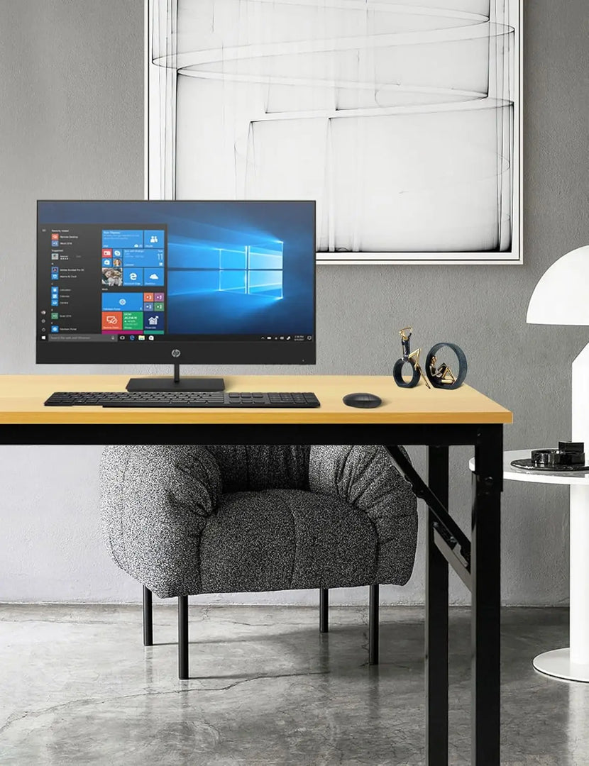 Adjustable Folding Desk No Install, Portable and Compact Computer Walnut Table Office Table for Home, Office, Study, Dining, Camping, Picnic, and BBQ (Yellow, 80 * 40 * 75cm)-GCC Home Center
