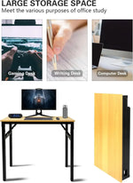 Load image into Gallery viewer, Adjustable Folding Desk No Install, Portable and Compact Computer Walnut Table Office Table for Home, Office, Study, Dining, Camping, Picnic, and BBQ (Yellow, 80 * 40 * 75cm)-GCC Home Center