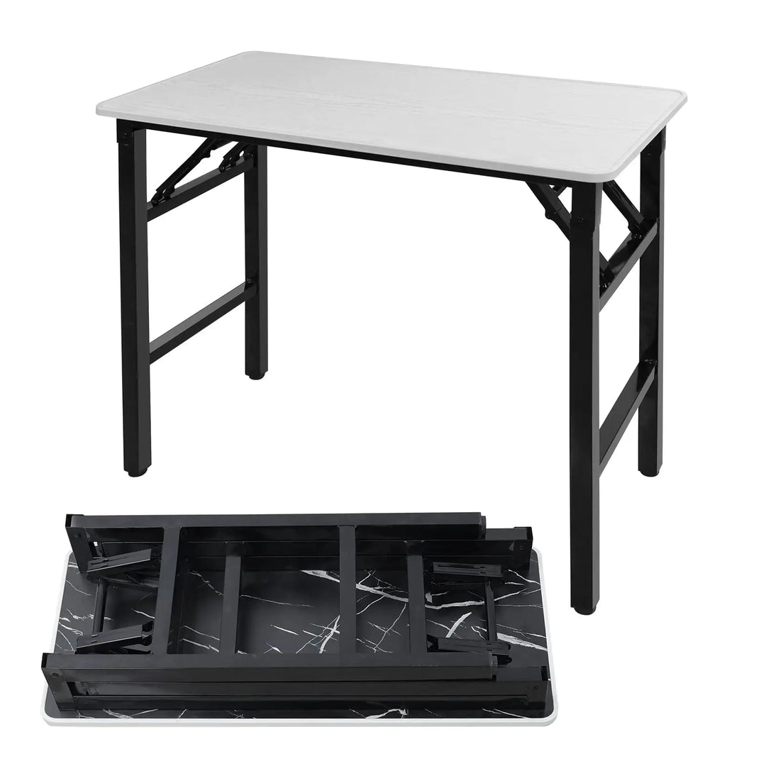Adjustable Folding Desk No Install, Portable and Compact Computer Walnut Table Office Table for Home, Office, Study, Dining, Camping, Picnic, and BBQ (Yellow, 80 * 40 * 75cm)-GCC Home Center