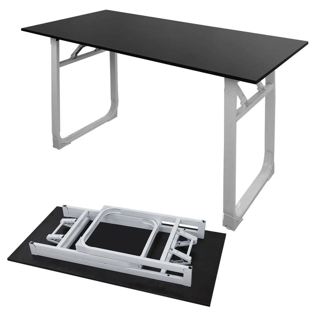 Adjustable Folding Desk No Install, Portable and Compact Computer Walnut Table Office Table for Home, Office, Study, Dining, Camping, Picnic, and BBQ (Yellow, 80 * 40 * 75cm)-GCC Home Center
