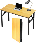 Load image into Gallery viewer, Adjustable Folding Desk No Install, Portable and Compact Computer Walnut Table Office Table for Home, Office, Study, Dining, Camping, Picnic, and BBQ (Yellow, 80 * 40 * 75cm)-GCC Home Center