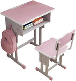 Load image into Gallery viewer, Adjustable Height Kids Desk and Chair Set With Large-Capacity Drawer