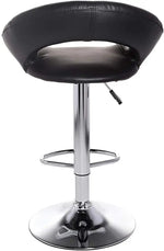 Load image into Gallery viewer, Adjustable Swivel Bar Stool with Footrest, Ergonomic PU Leather Chair for Kitchen &amp; Bar Counter (Black)-GCC Home Center