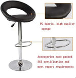 Load image into Gallery viewer, Adjustable Swivel Bar Stool with Footrest, Ergonomic PU Leather Chair for Kitchen &amp; Bar Counter (Black)-GCC Home Center