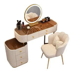 Load image into Gallery viewer, Advanced Solid Wood Dressing Table Set with Smart Mirror, LED Lighting, and Storage Drawers for Bedroom-GCC Home Center