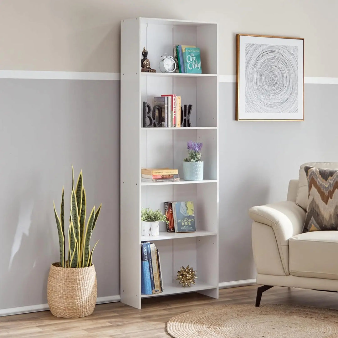 Agata Bookcase with 5 Shelves-GCC Home Center