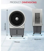 Load image into Gallery viewer, Air Cooler 60 Liters Capacity, 3 Wind Speeds, Horizontal &amp; Vertical Oscillation, Pump Protection, Automatic Refilling, Powerful Cooling 60 L NAC1111 Grey