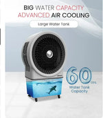 Load image into Gallery viewer, Air Cooler 60 Liters Capacity, 3 Wind Speeds, Horizontal &amp; Vertical Oscillation, Pump Protection, Automatic Refilling, Powerful Cooling 60 L NAC1111 Grey