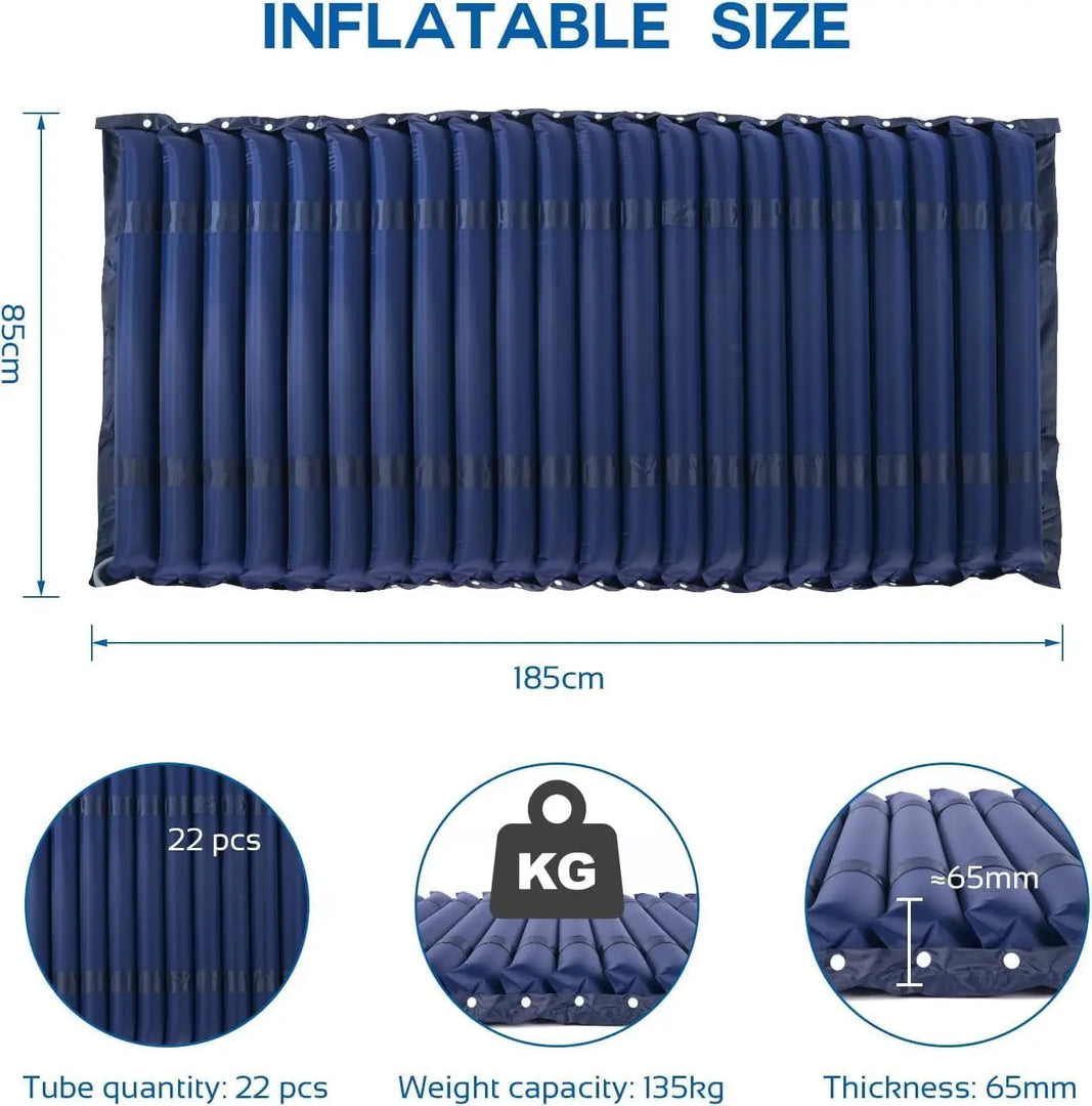 AKM Air bed Cushion for Bedridden Elderly, Alternating Pressure Mattress for Bed Sores, Anti Decubitus Air Mattress Pads with Low Noise Pump System for Hospital Bed