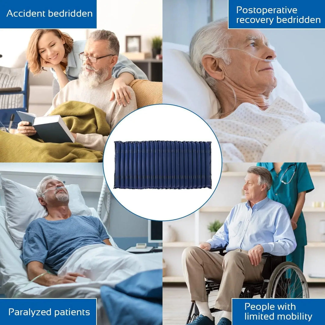 AKM Air bed Cushion for Bedridden Elderly, Alternating Pressure Mattress for Bed Sores, Anti Decubitus Air Mattress Pads with Low Noise Pump System for Hospital Bed