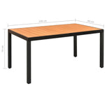 Load image into Gallery viewer, All-Weather Resistant Aluminum Frame WPC 6-Seater Outdoor Dining Set with Foldable Chairs for Garden and Backyard-GCC Home Center