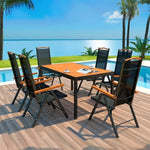 Load image into Gallery viewer, All-Weather Resistant Aluminum Frame WPC 6-Seater Outdoor Dining Set with Foldable Chairs for Garden and Backyard-GCC Home Center
