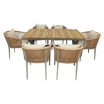 Load image into Gallery viewer, All-Weather Resistant Aluminum Frame WPC 6-Seater Outdoor Dining Set with Cushions for Garden and Backyard-GCC Home Center
