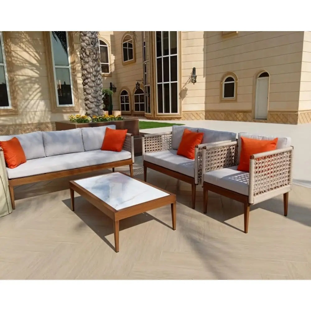 Aluminium Hand Rope Garden Furniture Sofa Set