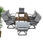 Aluminum 6-Seater Garden Dining Table Set-GCC Home Center