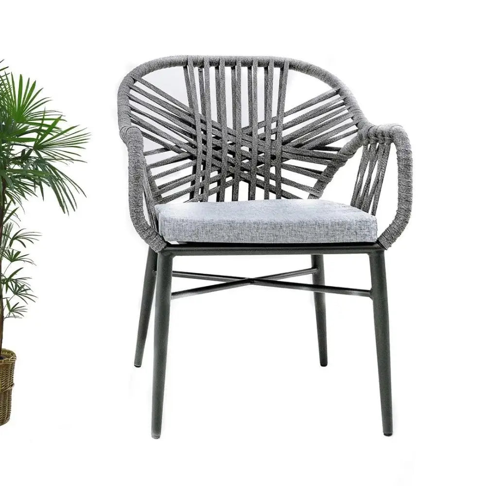 Aluminum Chair With Rope – Grey-GCC Home Center