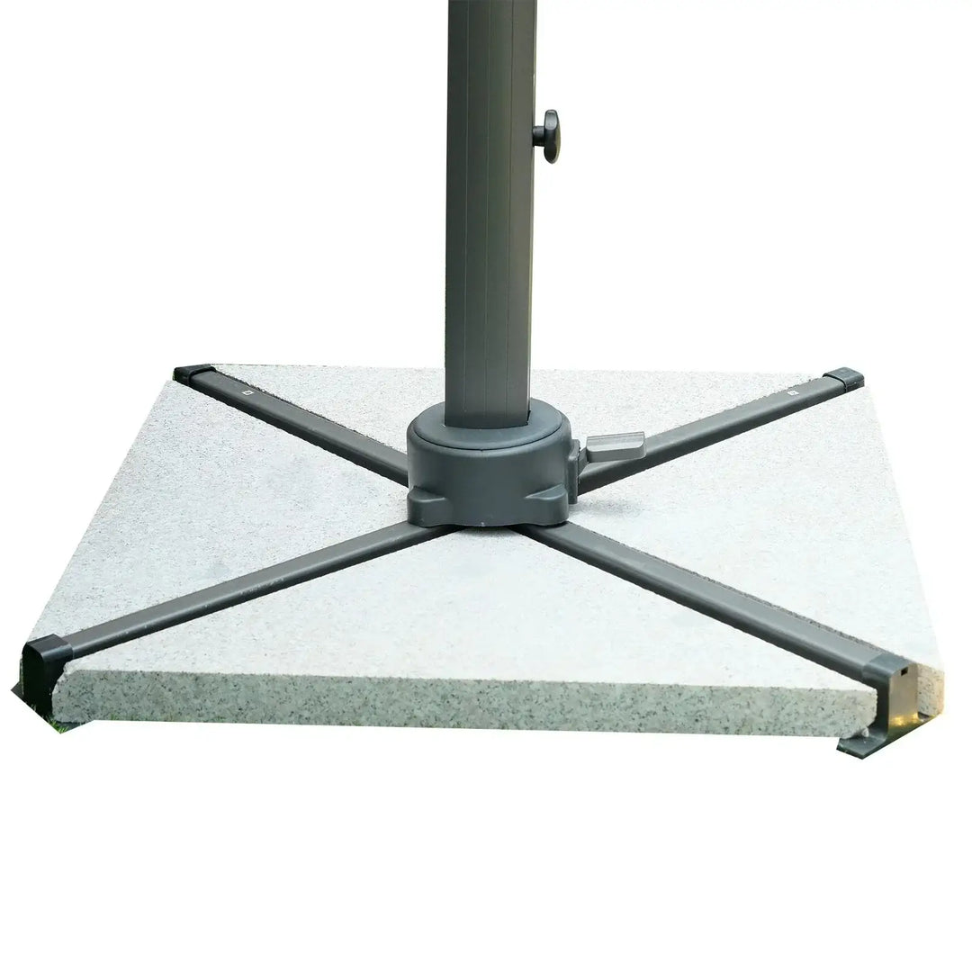 Aluminum Garden Umbrella with Marble Base, Solar Light-GCC Home Center