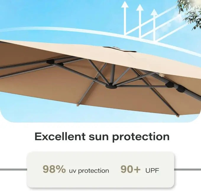 Aluminum Garden Umbrella With Rotating Handle-GCC Home Center