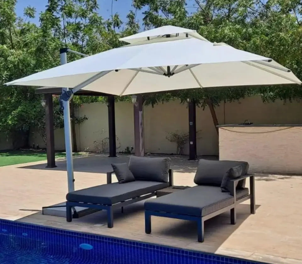 Aluminum Garden Umbrella With Rotating Handle-GCC Home Center