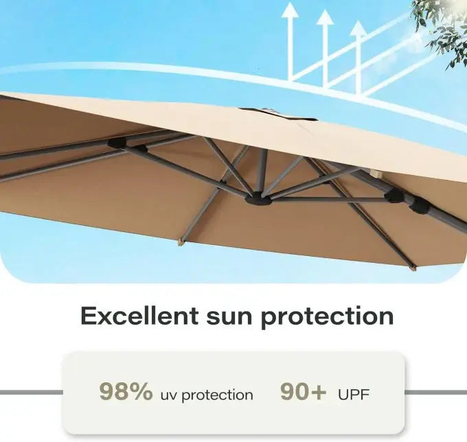 Aluminum Garden Umbrella With Rotating Handle-GCC Home Center