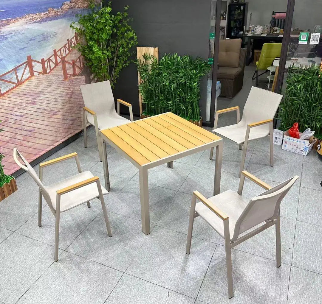 Aluminum & PVC Square Dining Table Set-GCC Home Center