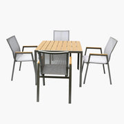 Aluminum & PVC Square Dining Table Set-GCC Home Center