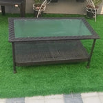 Load image into Gallery viewer, Aluminum &amp; Rattan Frame Table- Brown-GCC Home Center