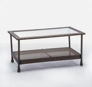 Aluminum & Rattan Frame Table- Brown-GCC Home Center