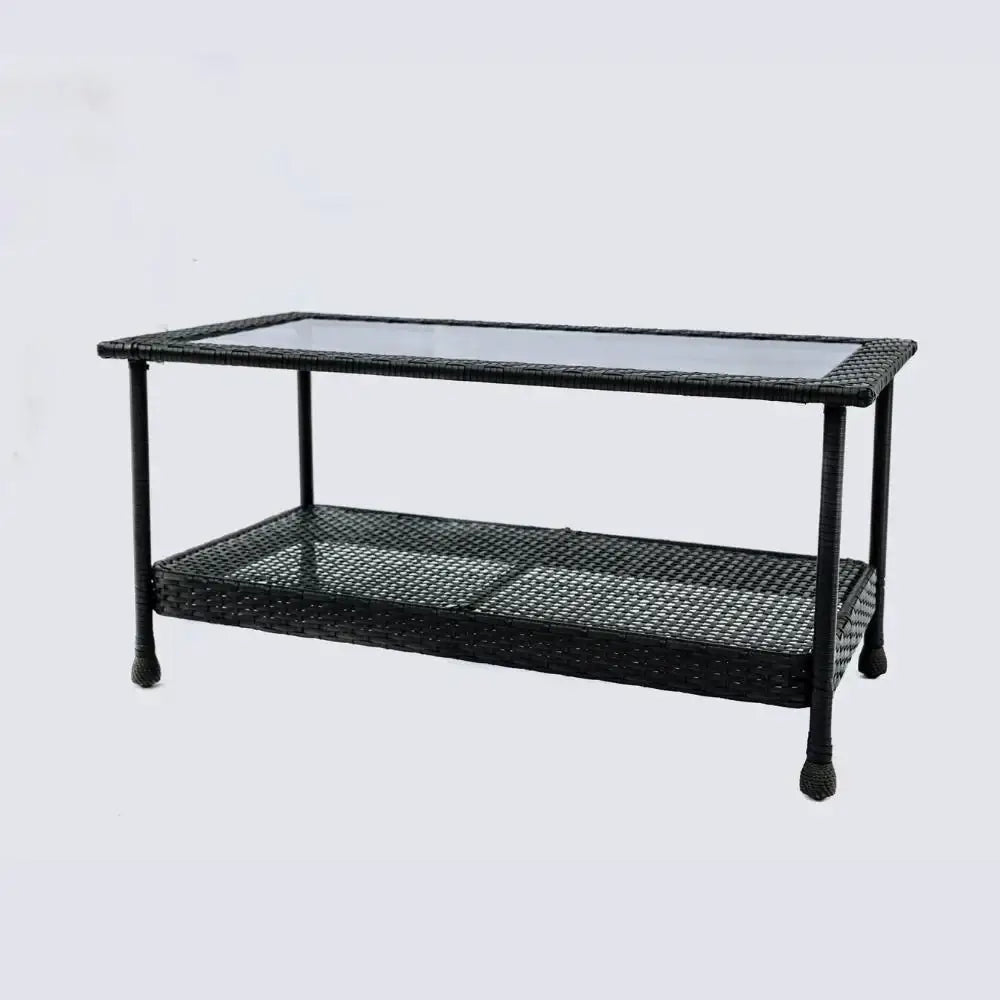 Aluminum & Rattan Frame Table- Brown-GCC Home Center