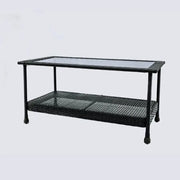 Aluminum & Rattan Frame Table- Brown-GCC Home Center