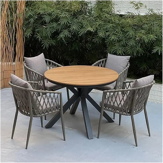 Aluminum & Rope Chair With Cushion-GCC Home Center