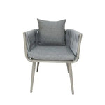 Load image into Gallery viewer, Aluminum &amp; Rope Outdoor Patio Dining Chair With Cushion - Grey-GCC Home Center