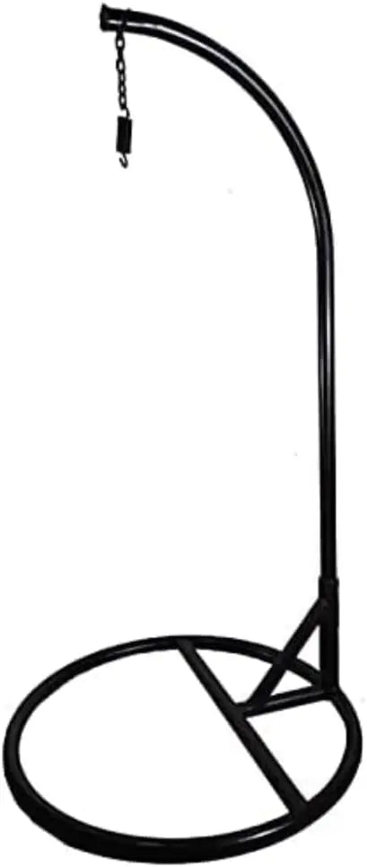ALWASIT HOME Arabian Hanging Swing Chair | Modern Design Hanging Chair | Hammock Chair | Swing Chairs For Indoor Outdoor Balcony Garden Lawn Pool Side Beige Black Round Base-GCC Home Center