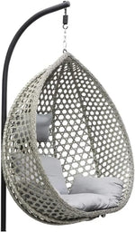 Load image into Gallery viewer, ALWASIT HOME Arabian Hanging Swing Chair | Modern Design Hanging Chair | Hammock Chair | Swing Chairs For Indoor Outdoor Balcony Garden Lawn Pool Side Beige Black Round Base-GCC Home Center
