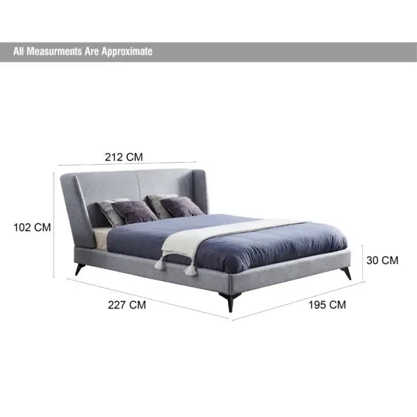 Amora King Bed – Grey