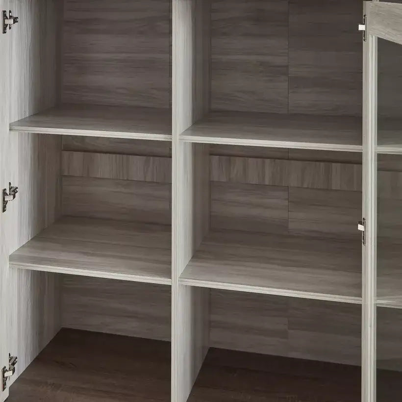Angelic Hutch with Buffet, High-Quality Engineered Wood With Glass