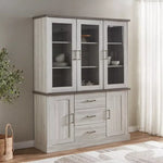 Load image into Gallery viewer, Angelic Hutch with Buffet, High-Quality Engineered Wood With Glass