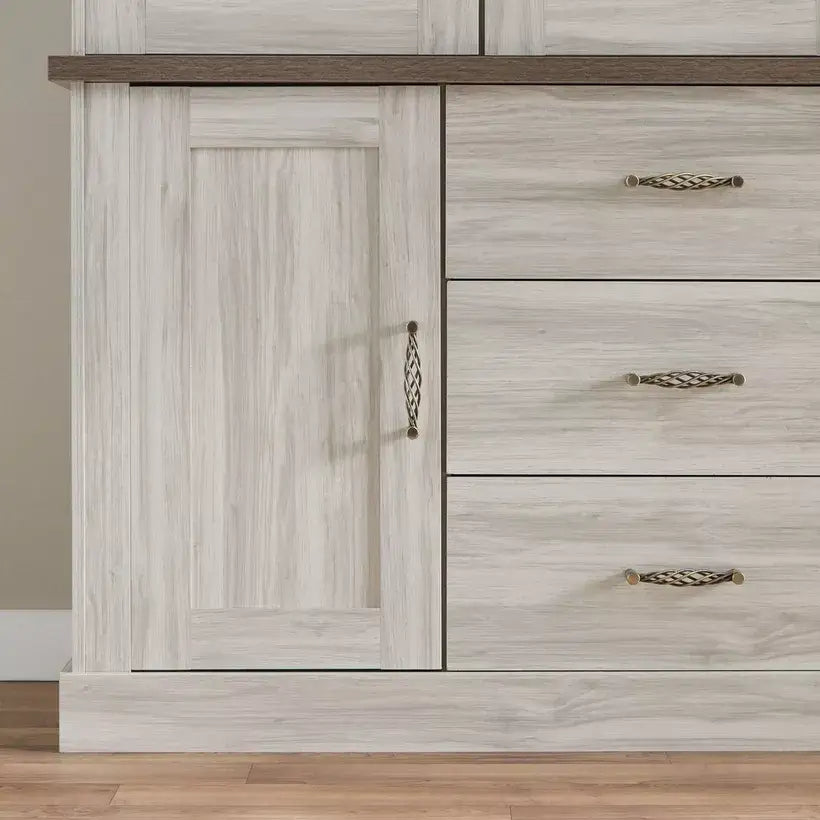 Angelic Hutch with Buffet, High-Quality Engineered Wood With Glass
