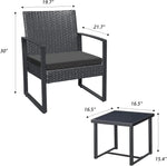 Load image into Gallery viewer, Anovara Outdoor Furniture 3 Pieces Balcony Garden Outdoor Furniture Set include 2 Rattan Chairs with Cushions and 1 Coffee Table