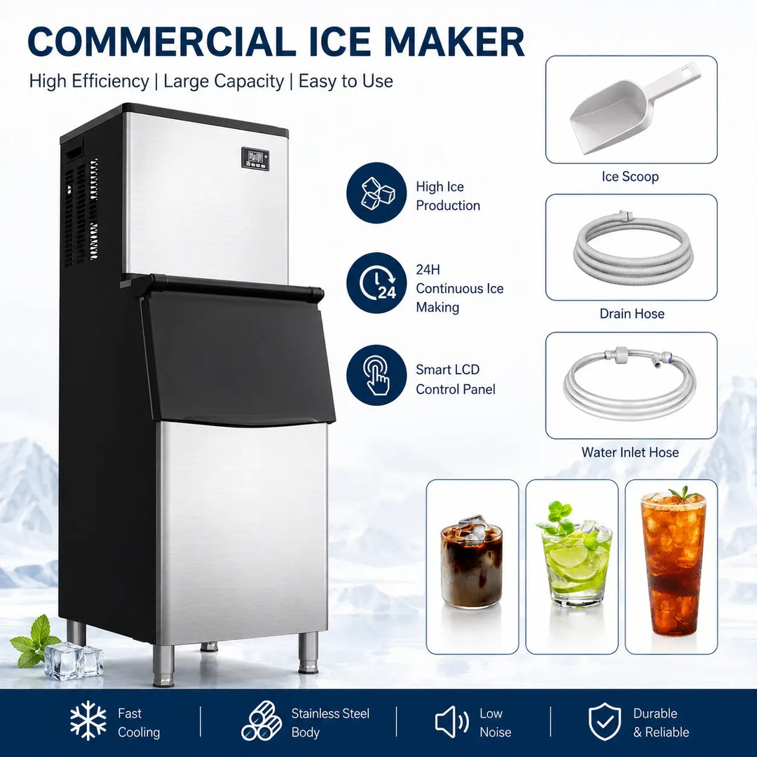 Arabian Mall Commercial Ice Maker Machine - 250KG/300KG/350KG Stainless Steel