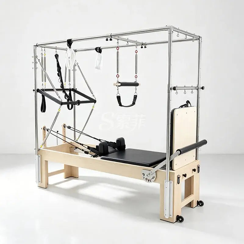 Arabian Mall Durable Wooden 3-in-1 Pilates Cadillac Reformer Machine for Yoga Studio & Home Gym UAE