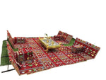 Load image into Gallery viewer, ALBAWADI Arabic Folding Carpet Camping Desert Carpet with Pillow Tent Floor Mat Sets (Grey)