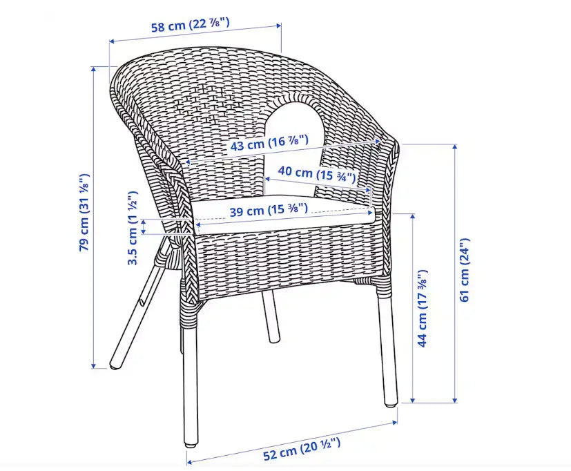 Armchair with cushion, rattan/Norna natural-GCC Home Center