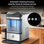 Load image into Gallery viewer, Automatic Countertop Nugget Ice Maker Machine with Chewable Pellet Ice, Self-Cleaning Function, 4.3L Dual Water Tank, Quiet 140W Compressor, 38lbs Daily Ice Production for Home, Kitchen, Office, Café, Restaurant, RV &amp; Party