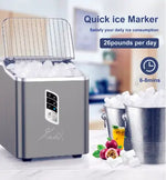 Load image into Gallery viewer, Automatic Home Ice Maker, 1.5L Capacity, 9 Cubes Ready in 6 Mins, 12Kg In 24 Hours, Self- Cleaning, Two Size Ice Cube, LED Control Panel, Scoop Included