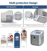 Load image into Gallery viewer, Automatic Home Ice Maker, 1.5L Capacity, 9 Cubes Ready in 6 Mins, 12Kg In 24 Hours, Self- Cleaning, Two Size Ice Cube, LED Control Panel, Scoop Included