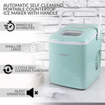 Load image into Gallery viewer, Automatic Self-Cleaning Portable Electric Countertop Ice Maker Machine With Handle, 26 Pounds in 24 Hours, 9 Ice Cubes Ready in 7 minutes, With Ice Scoop and Basket